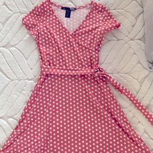 Pink and White Polka Dot Dress